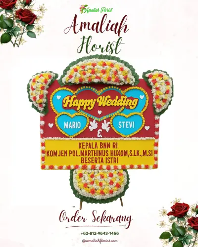 Karangan Papan Bunga Pernikahan di Kalongliud